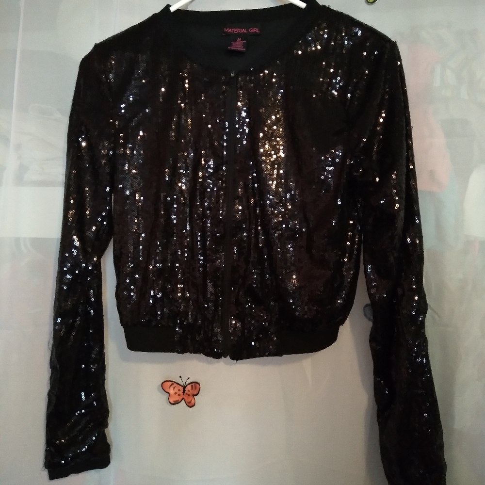 Sequin black jacket size M material Girl